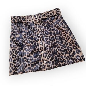 Know One Cares Leopard Print Mini Skirt Size Small